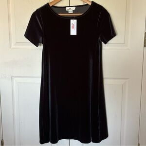 NWT Vineyard Vines Women's velvet T-Shirt dress swing short sleeve Black Size XS